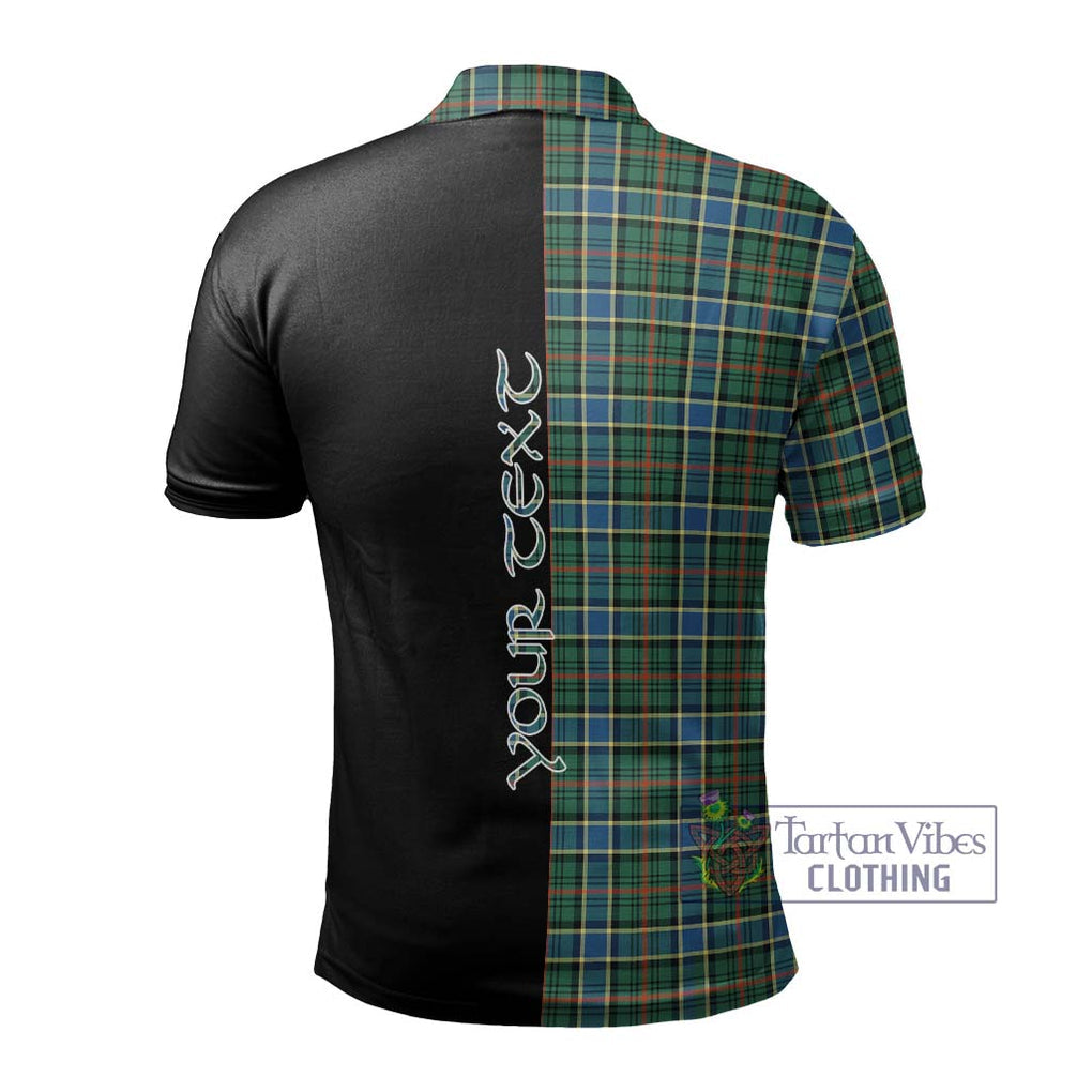 Ogilvie (Ogilvy) Hunting Ancient Tartan Polo Shirt with Family Crest and Half Of Me Style - Tartanvibesclothing Shop