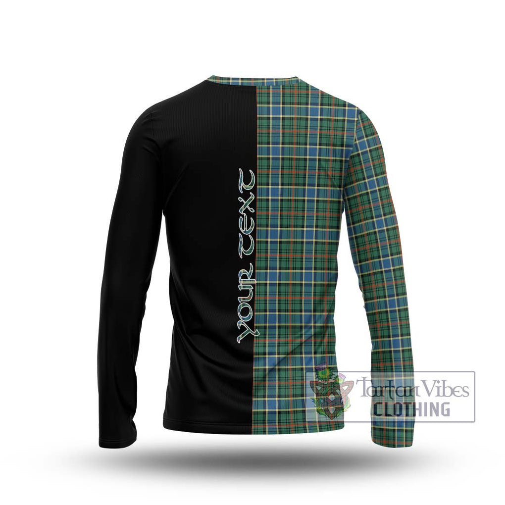 Ogilvie (Ogilvy) Hunting Ancient Tartan Long Sleeve T-Shirt with Family Crest and Half Of Me Style - Tartanvibesclothing Shop