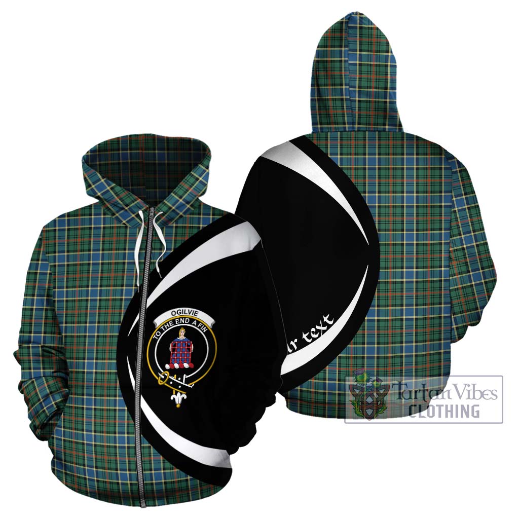 Ogilvie (Ogilvy) Hunting Ancient Tartan Hoodie with Family Crest Circle Style - Tartan Vibes Clothing