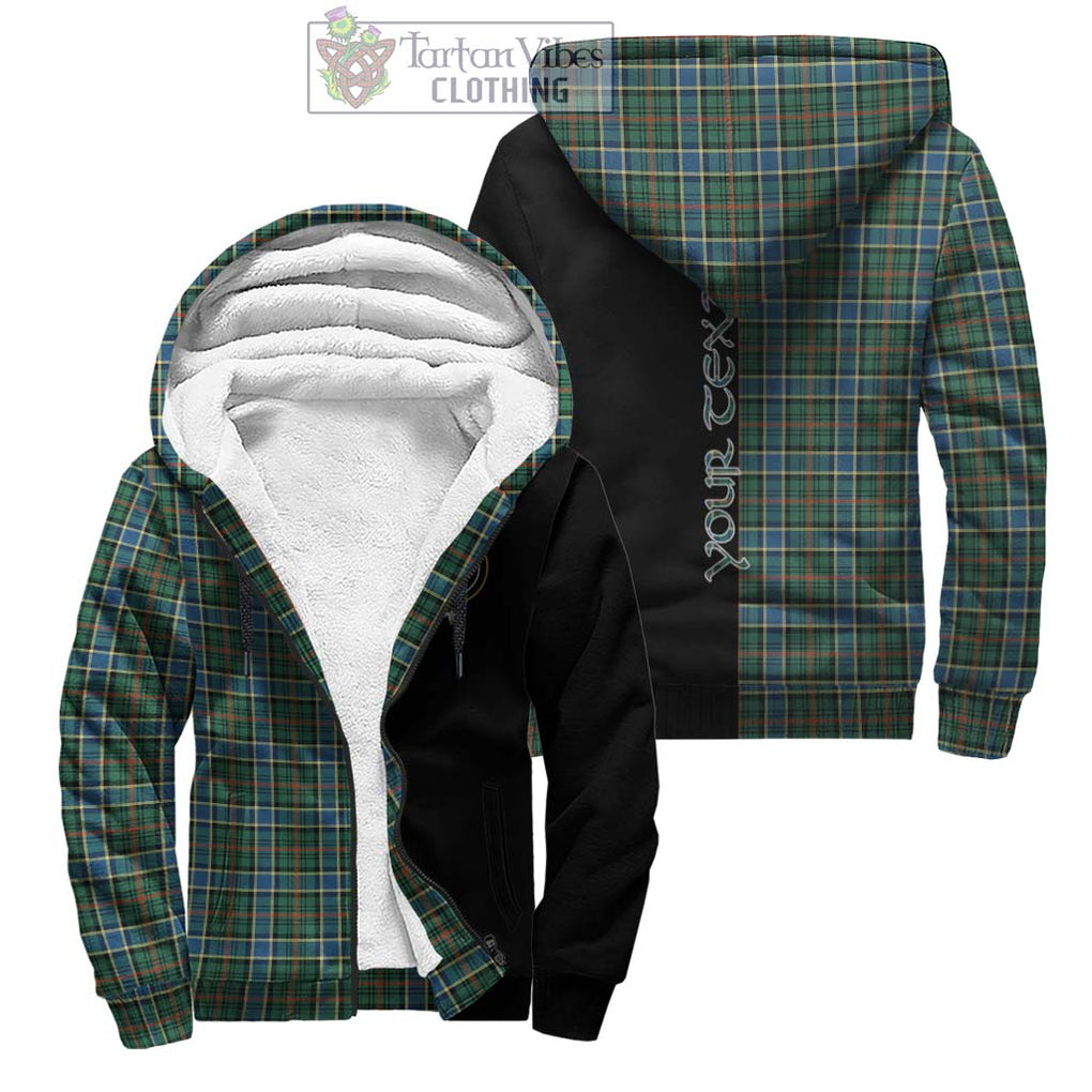 Ogilvie (Ogilvy) Hunting Ancient Tartan Sherpa Hoodie with Family Crest and Half Of Me Style Unisex - Tartanvibesclothing Shop