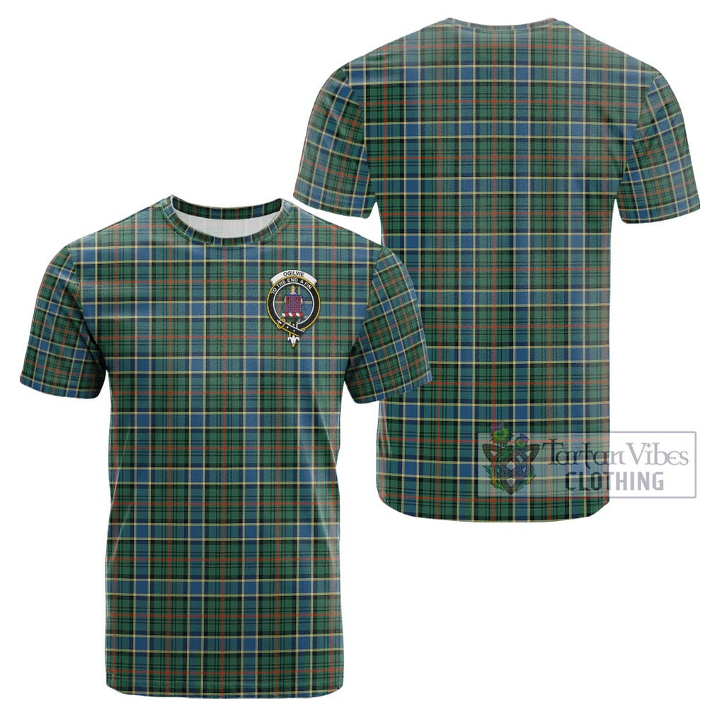 Ogilvie (Ogilvy) Hunting Ancient Tartan Cotton T-Shirt with Family Crest Kid's Shirt - Tartanvibesclothing Shop