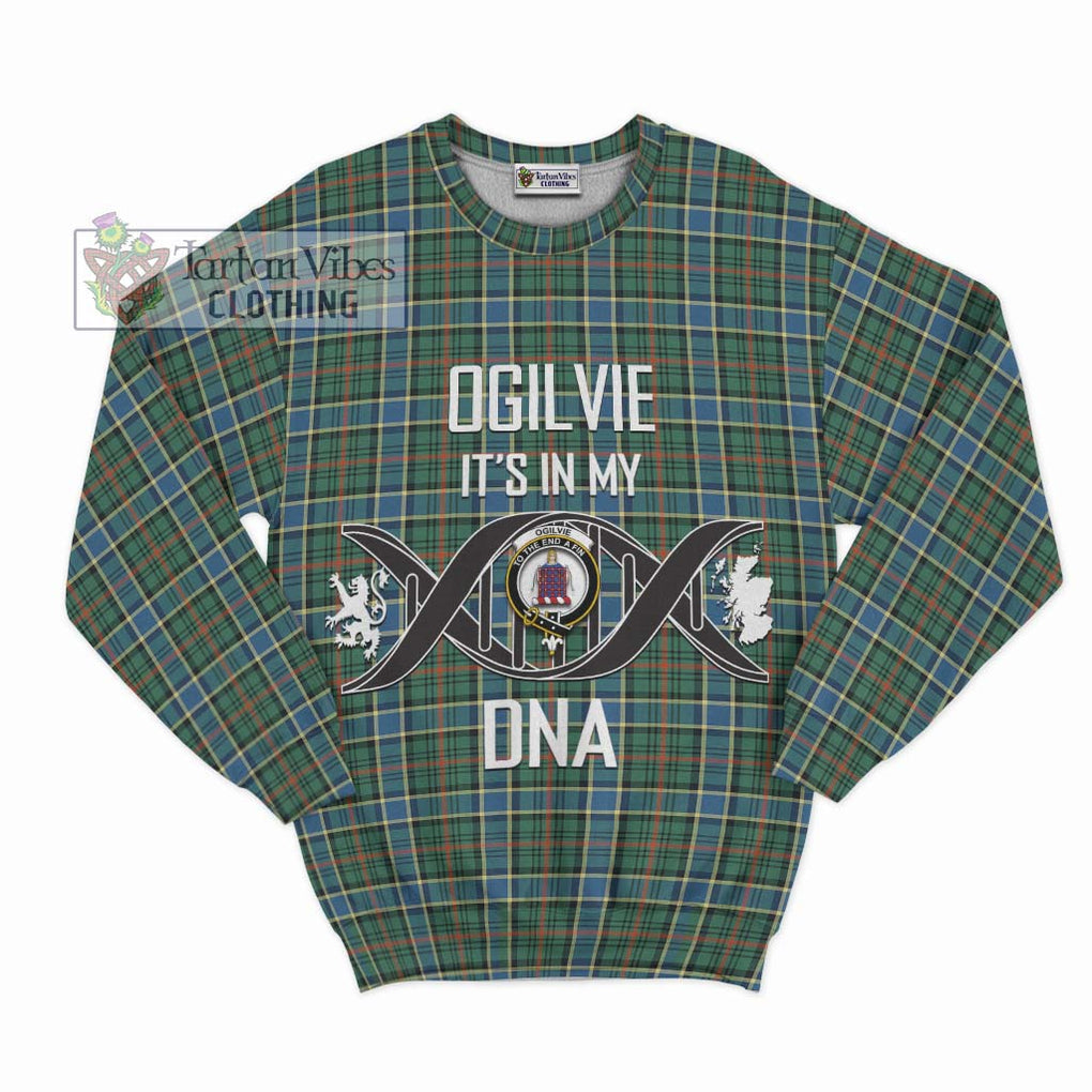 Ogilvie (Ogilvy) Hunting Ancient Tartan Sweatshirt with Family Crest DNA In Me Style - Tartanvibesclothing Shop