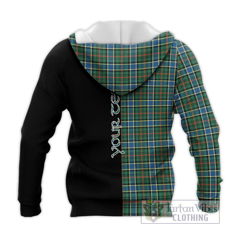 Ogilvie (Ogilvy) Hunting Ancient Tartan Knitted Hoodie with Family Crest and Half Of Me Style - Tartanvibesclothing Shop