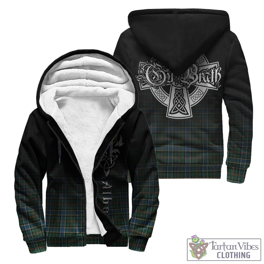 Tartan Vibes Clothing Ogilvie (Ogilvy) Hunting Ancient Tartan Sherpa Hoodie Featuring Alba Gu Brath Family Crest Celtic Inspired