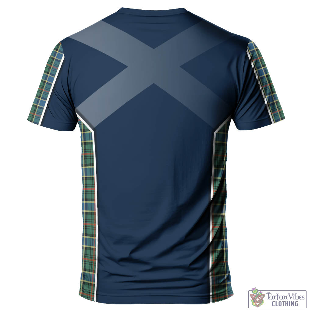 Tartan Vibes Clothing Ogilvie (Ogilvy) Hunting Ancient Tartan T-Shirt with Family Crest and Lion Rampant Vibes Sport Style