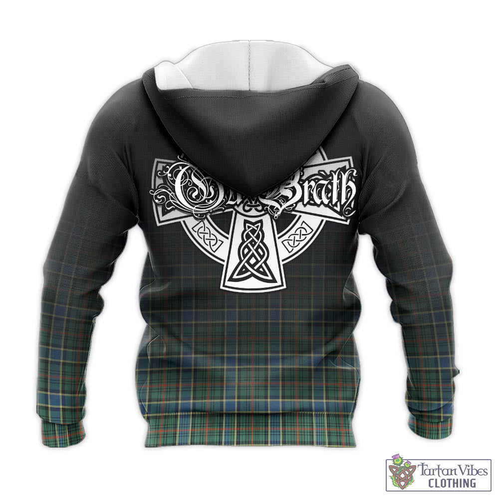 Tartan Vibes Clothing Ogilvie (Ogilvy) Hunting Ancient Tartan Knitted Hoodie Featuring Alba Gu Brath Family Crest Celtic Inspired