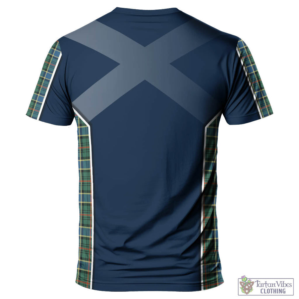 Tartan Vibes Clothing Ogilvie (Ogilvy) Hunting Ancient Tartan T-Shirt with Family Crest and Scottish Thistle Vibes Sport Style