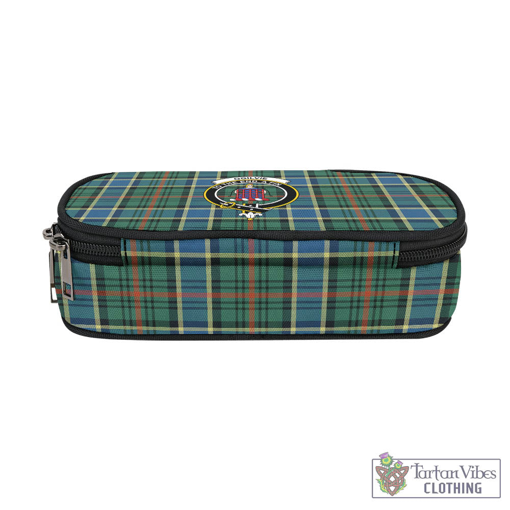 Tartan Vibes Clothing Ogilvie (Ogilvy) Hunting Ancient Tartan Pen and Pencil Case with Family Crest