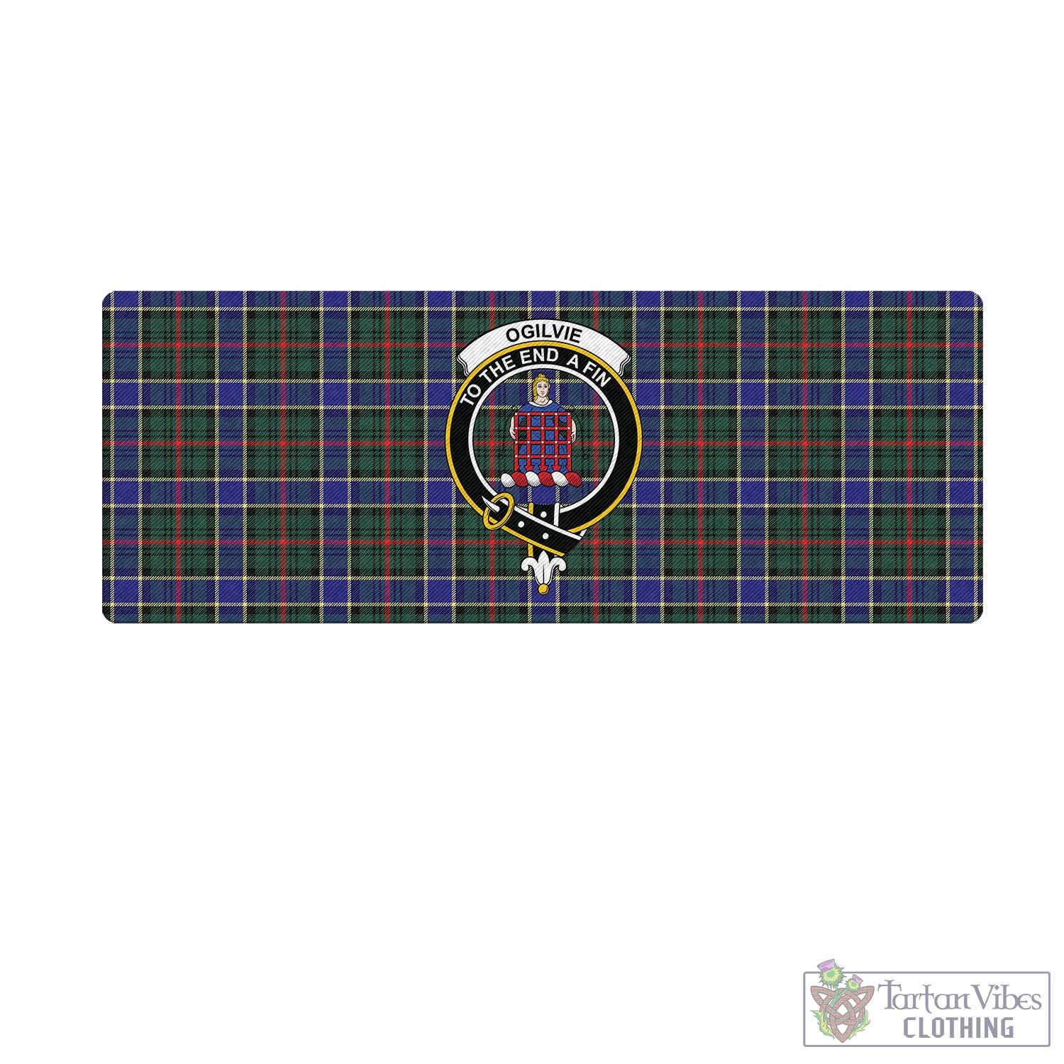 Tartan Vibes Clothing Ogilvie (Ogilvy) Hunting Modern Tartan Mouse Pad with Family Crest