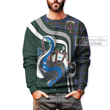 Ogilvie (Ogilvy) Hunting Modern Tartan Sweatshirt with Epic Bagpipe Style