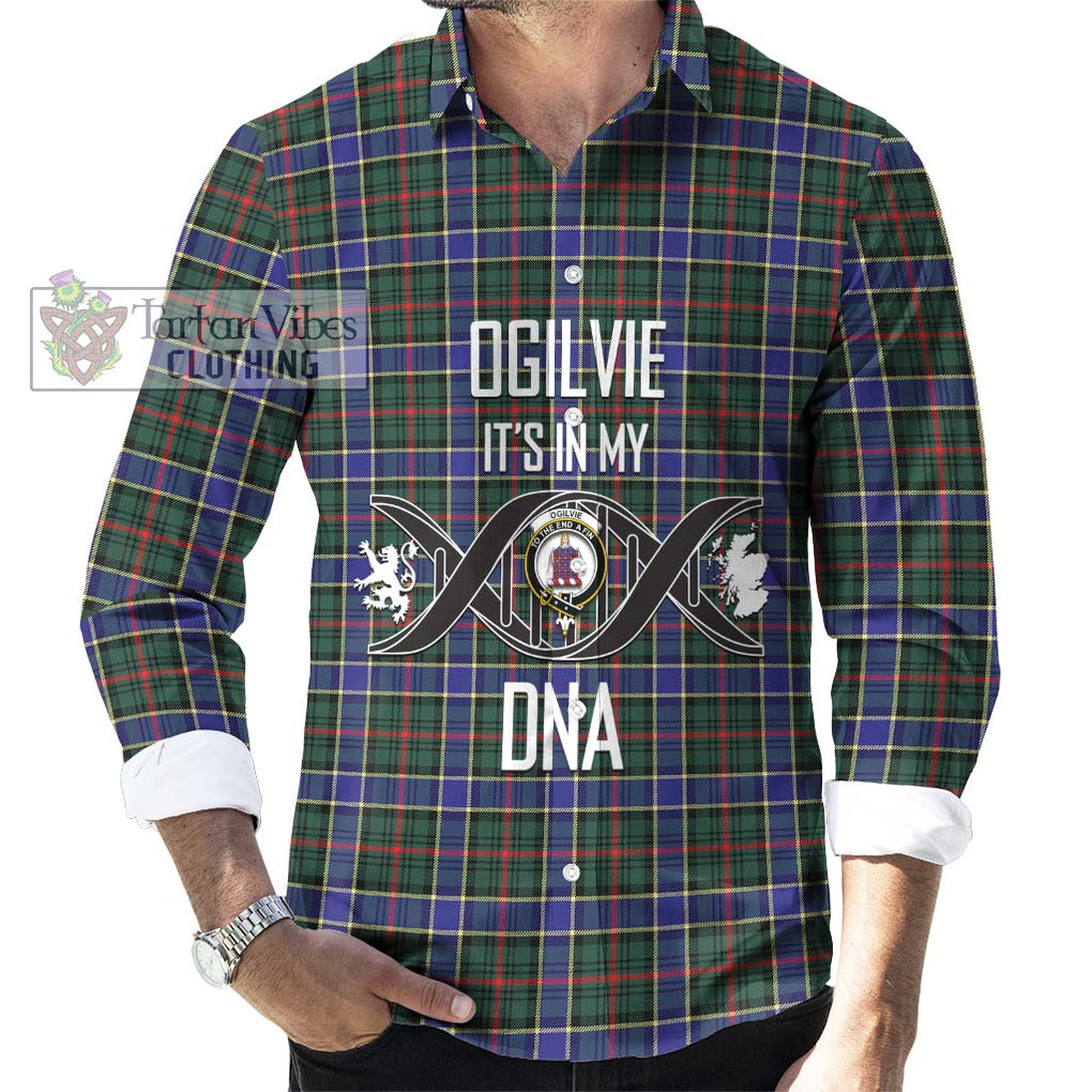 Ogilvie (Ogilvy) Hunting Modern Tartan Long Sleeve Button Shirt with Family Crest DNA In Me Style Men's Shirt S - Tartanvibesclothing Shop