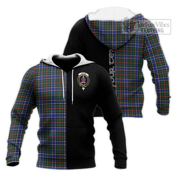 Ogilvie (Ogilvy) Hunting Modern Tartan Knitted Hoodie with Family Crest and Half Of Me Style