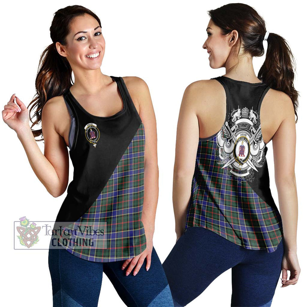 Ogilvie (Ogilvy) Hunting Modern Tartan Women's Racerback Tanks with Family Crest and Military Logo Style 4XL - Tartanvibesclothing Shop