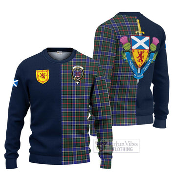 Ogilvie (Ogilvy) Hunting Modern Tartan Ugly Sweater with Scottish Lion Royal Arm Half Style