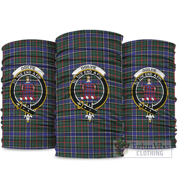 Ogilvie (Ogilvy) Hunting Modern Tartan Neck Gaiters, Tartan Bandanas, Tartan Head Band with Family Crest