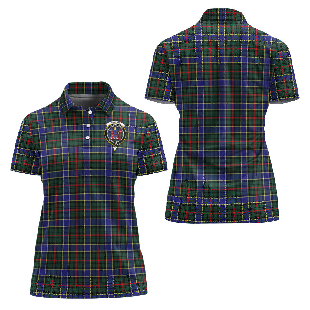 Ogilvie (Ogilvy) Hunting Modern Tartan Polo Shirt with Family Crest For Women Women - Tartan Vibes Clothing