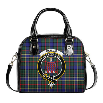 Ogilvie (Ogilvy) Hunting Modern Tartan Shoulder Handbags with Family Crest