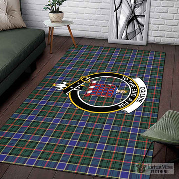 Ogilvie (Ogilvy) Hunting Modern Tartan Area Rug with Family Crest