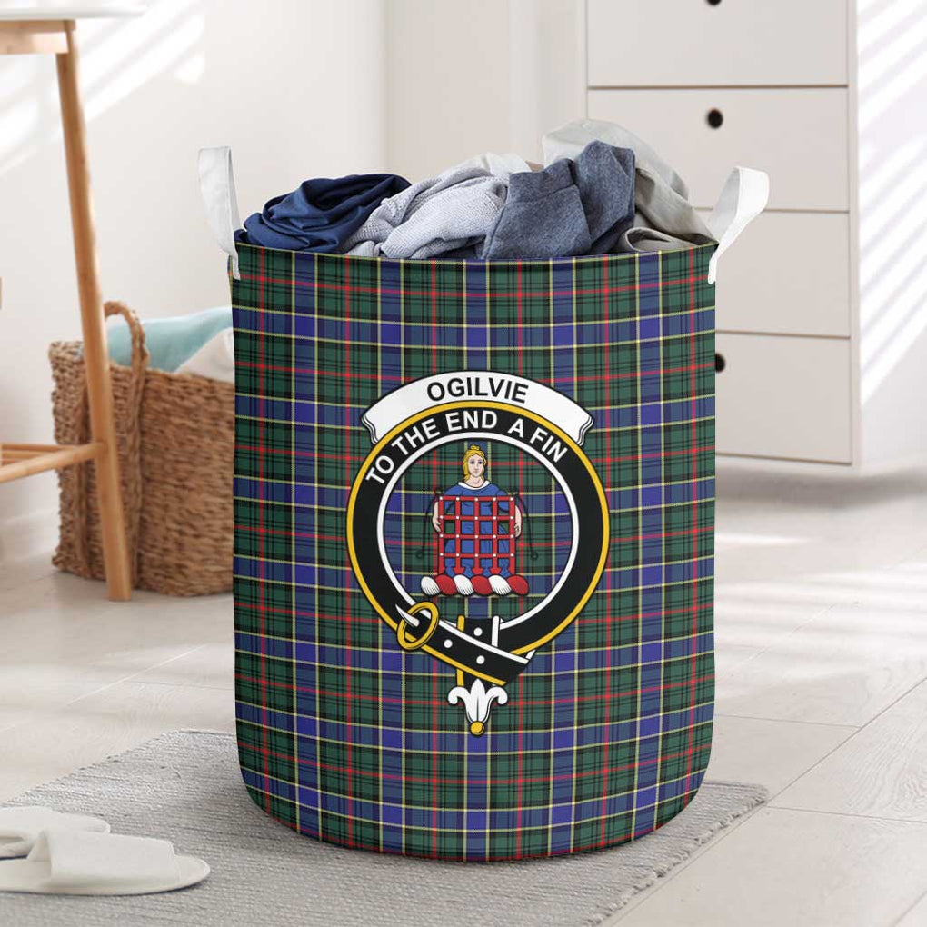 Ogilvie (Ogilvy) Hunting Modern Tartan Laundry Basket with Family Crest One Size - Tartanvibesclothing Shop