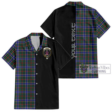 Ogilvie (Ogilvy) Hunting Modern Tartan Short Sleeve Button Shirt with Family Crest and Half Of Me Style