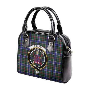 Ogilvie (Ogilvy) Hunting Modern Tartan Shoulder Handbags with Family Crest