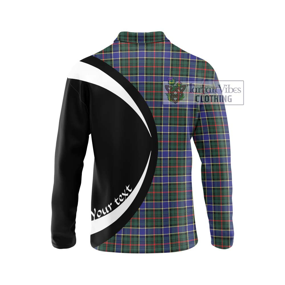 Ogilvie (Ogilvy) Hunting Modern Tartan Long Sleeve Polo Shirt with Family Crest Circle Style - Tartan Vibes Clothing