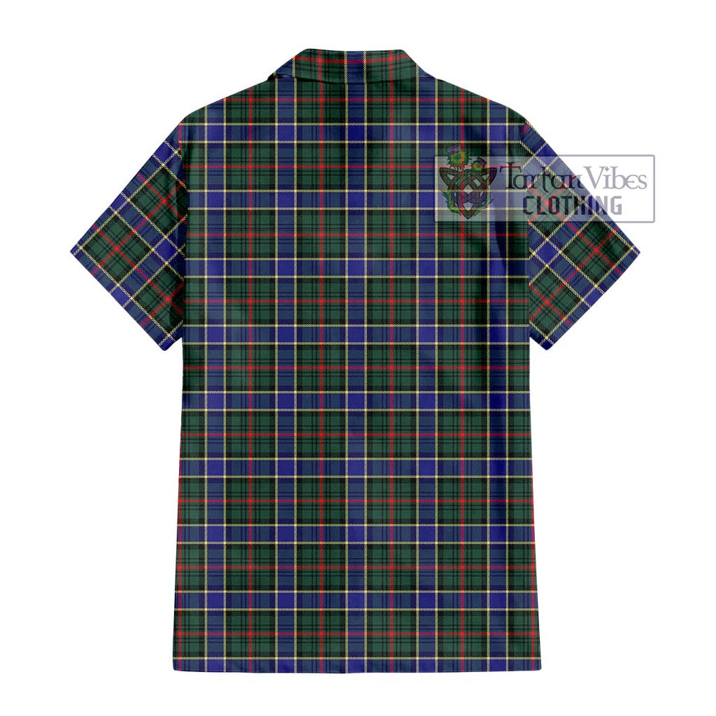 Ogilvie (Ogilvy) Hunting Modern Tartan Short Sleeve Button Shirt with Family Crest DNA In Me Style - Tartanvibesclothing Shop