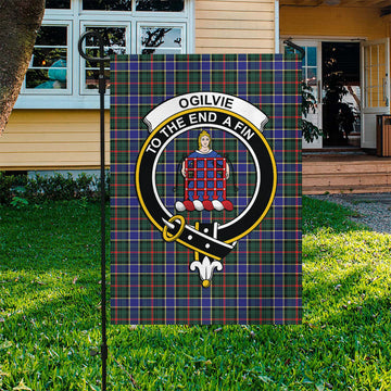 Ogilvie (Ogilvy) Hunting Modern Tartan Flag with Family Crest