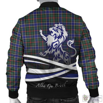 Ogilvie (Ogilvy) Hunting Modern Tartan Bomber Jacket with Alba Gu Brath Regal Lion Emblem