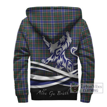 Ogilvie (Ogilvy) Hunting Modern Tartan Sherpa Hoodie with Alba Gu Brath Regal Lion Emblem