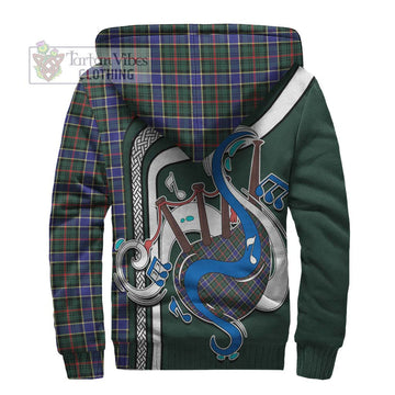 Ogilvie (Ogilvy) Hunting Modern Tartan Sherpa Hoodie with Epic Bagpipe Style