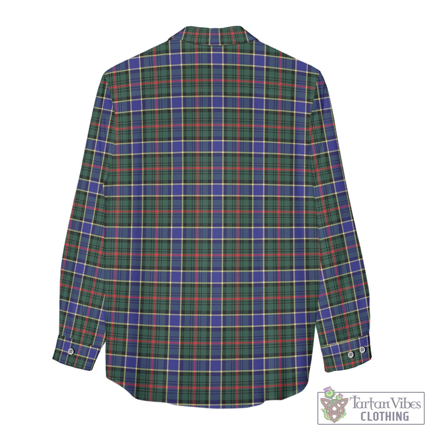 Tartan Vibes Clothing Ogilvie (Ogilvy) Hunting Modern Tartan Womens Casual Shirt with Family Crest