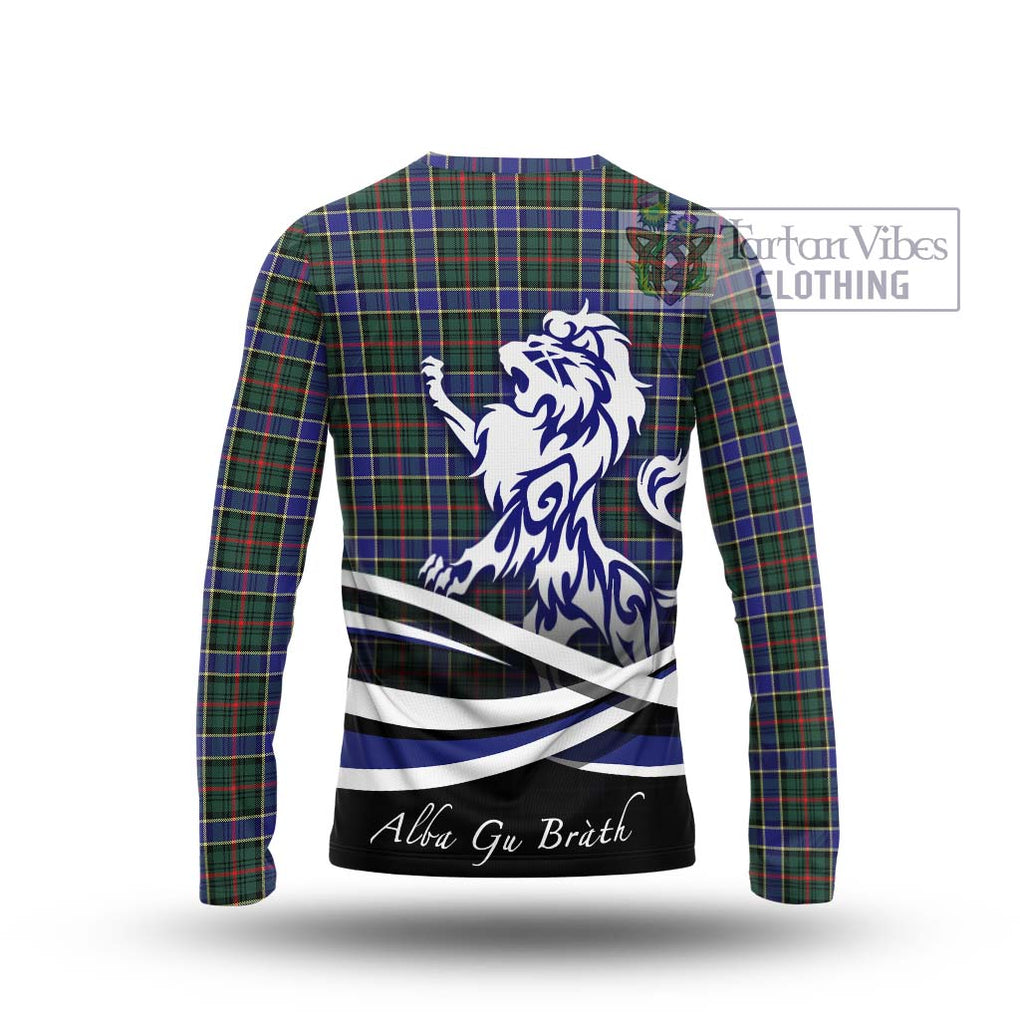 Ogilvie (Ogilvy) Hunting Modern Tartan Long Sleeve T-Shirt with Alba Gu Brath Regal Lion Emblem - Tartanvibesclothing Shop