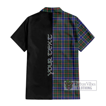 Ogilvie (Ogilvy) Hunting Modern Tartan Short Sleeve Button Shirt with Family Crest and Half Of Me Style