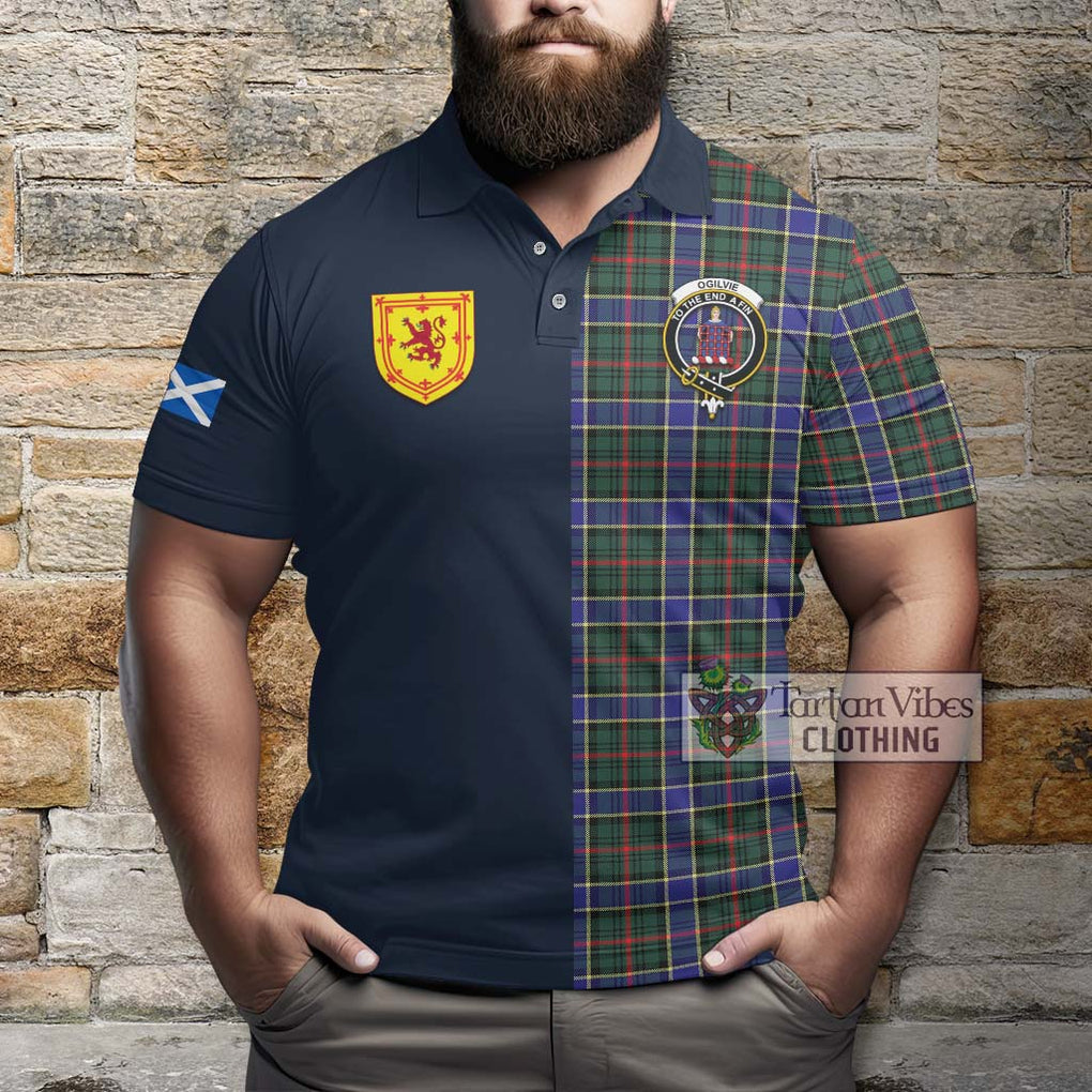 Tartan Vibes Clothing Ogilvie (Ogilvy) Hunting Modern Tartan Polo Shirt with Scottish Lion Royal Arm Half Style