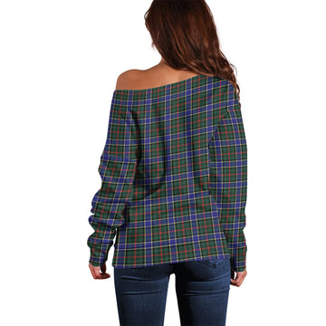 Ogilvie (Ogilvy) Hunting Modern Tartan Off Shoulder Women Sweater with Family Crest