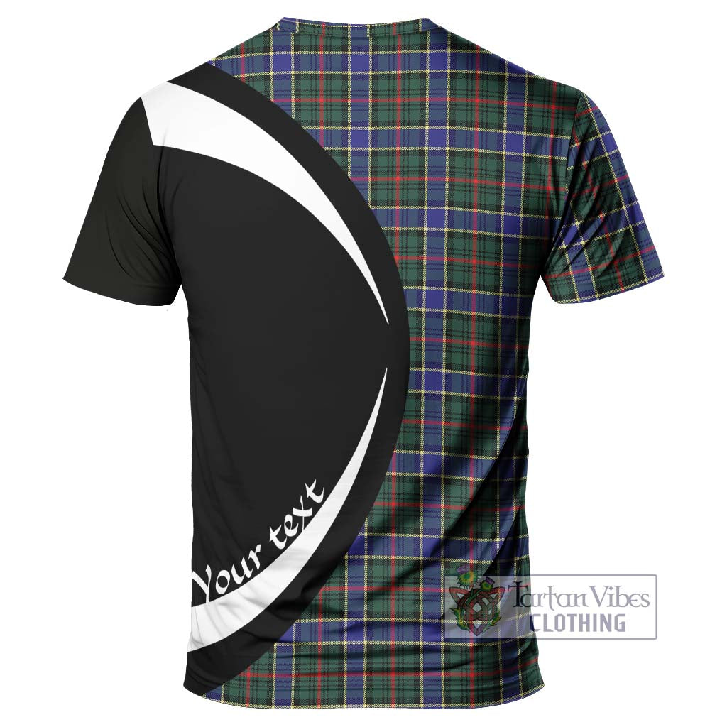 Tartan Vibes Clothing Ogilvie (Ogilvy) Hunting Modern Tartan T-Shirt with Family Crest Circle Style