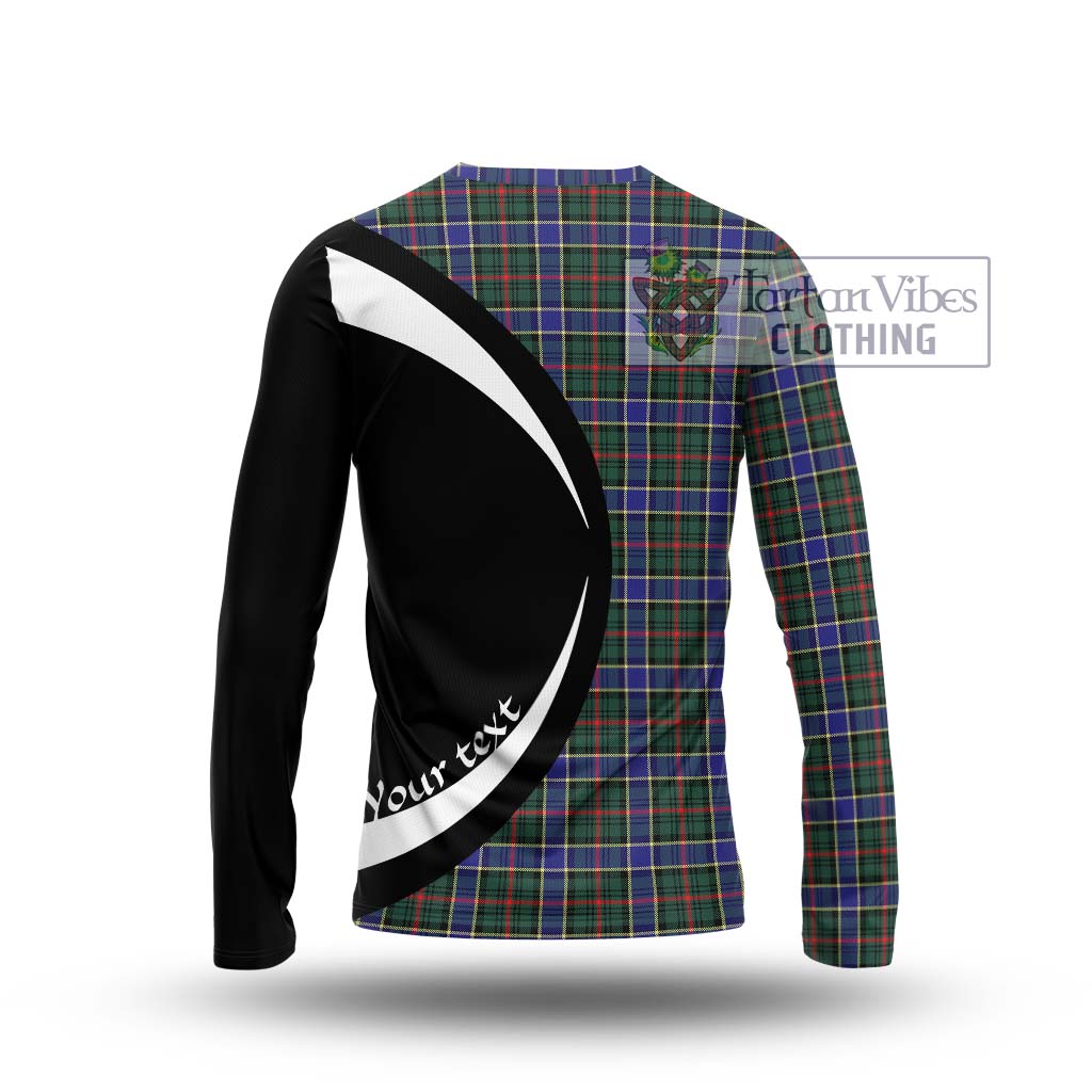 Ogilvie (Ogilvy) Hunting Modern Tartan Long Sleeve T-Shirt with Family Crest Circle Style - Tartan Vibes Clothing