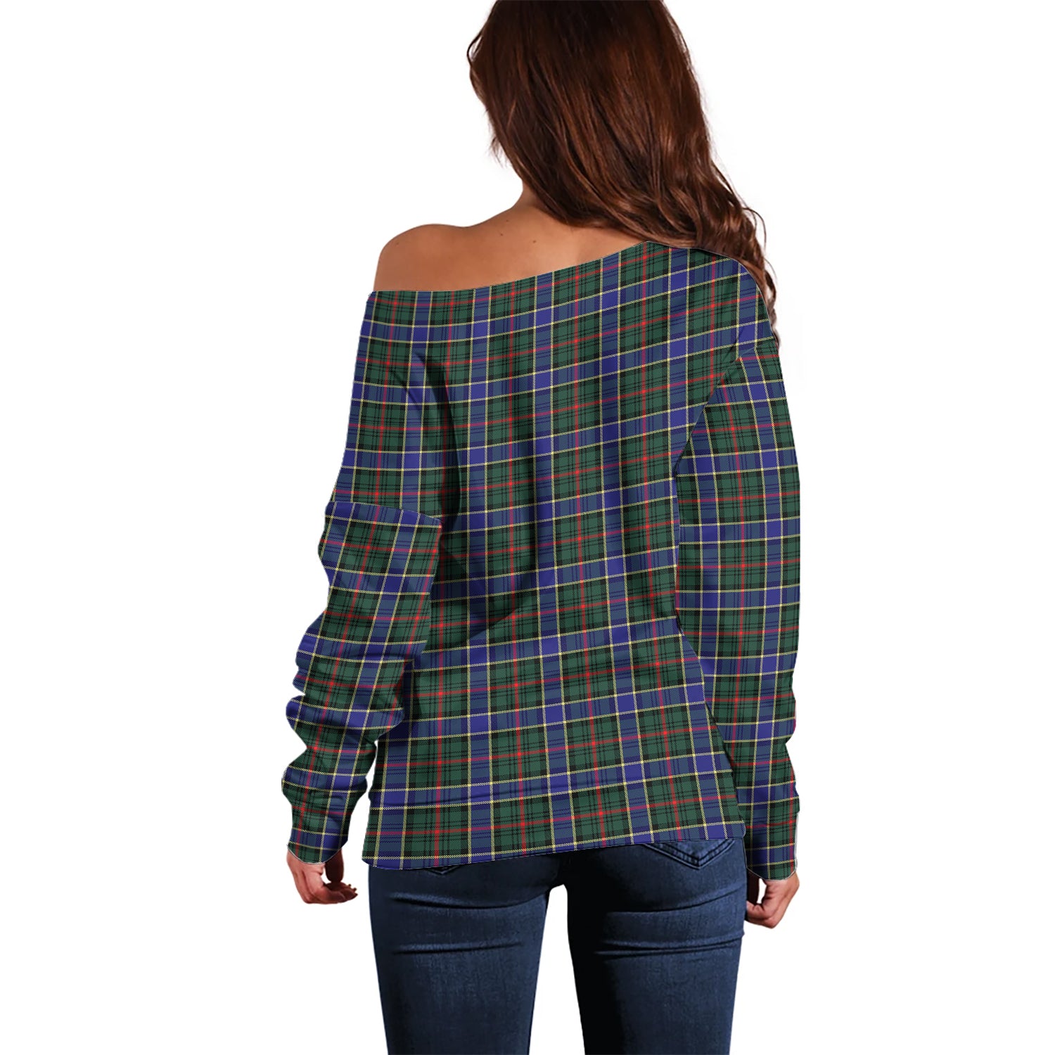 Ogilvie (Ogilvy) Hunting Modern Tartan Off Shoulder Women Sweater - Tartanvibesclothing