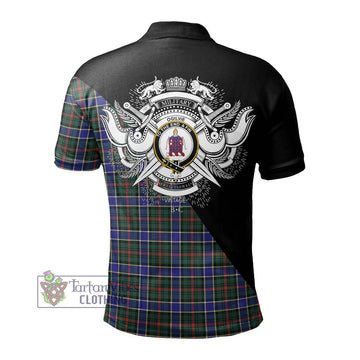 Ogilvie (Ogilvy) Hunting Modern Tartan Polo Shirt with Family Crest and Military Logo Style