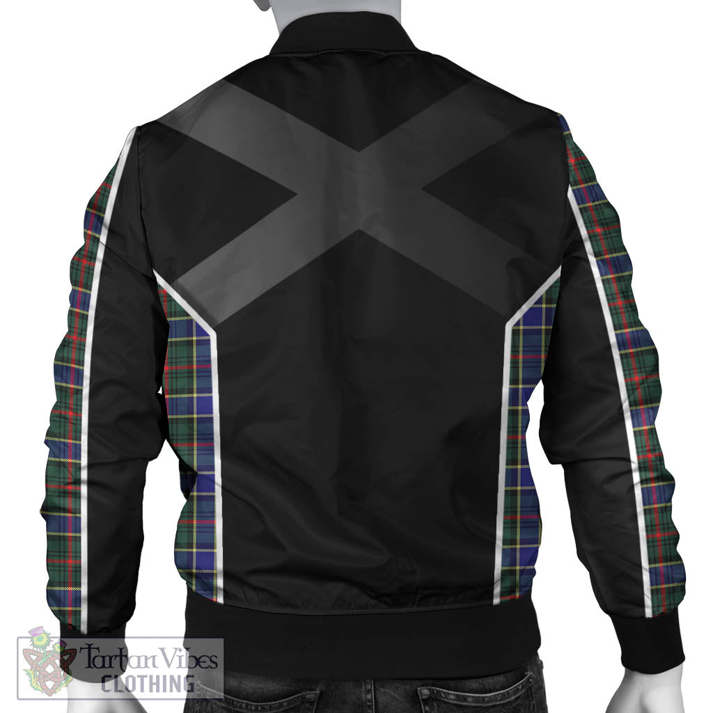 Tartan Vibes Clothing Ogilvie (Ogilvy) Hunting Modern Tartan Bomber Jacket with Family Crest and Scottish Thistle Vibes Sport Style