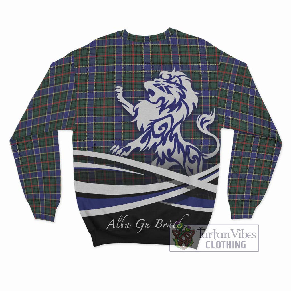 Ogilvie (Ogilvy) Hunting Modern Tartan Sweatshirt with Alba Gu Brath Regal Lion Emblem - Tartanvibesclothing Shop