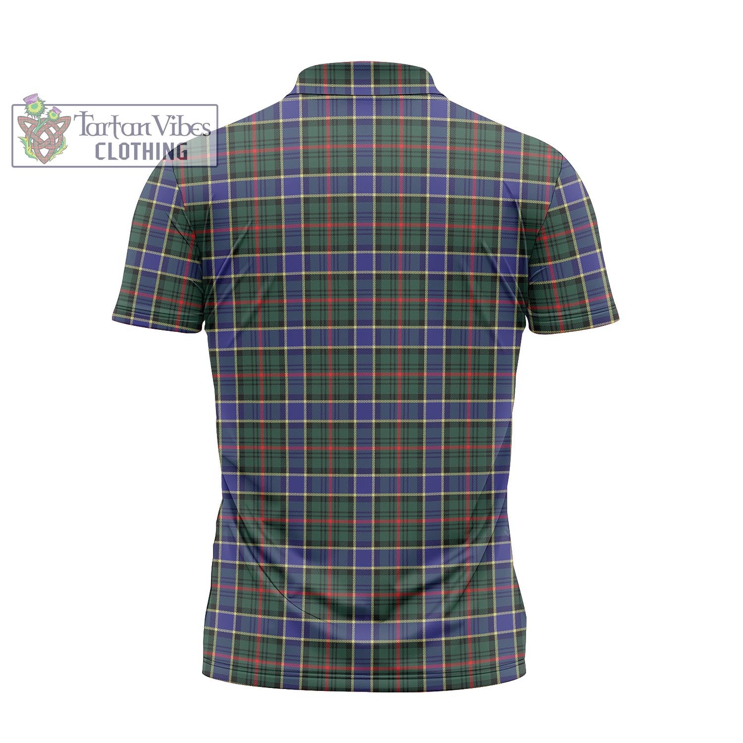 Tartan Vibes Clothing Ogilvie (Ogilvy) Hunting Modern Tartan Zipper Polo Shirt with Family Crest