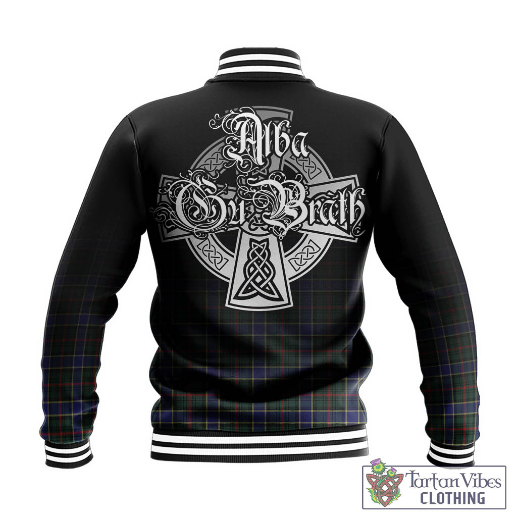 Tartan Vibes Clothing Ogilvie (Ogilvy) Hunting Modern Tartan Baseball Jacket Featuring Alba Gu Brath Family Crest Celtic Inspired