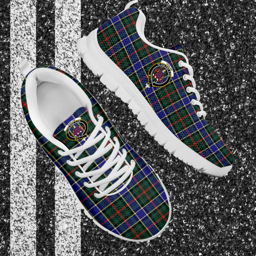 Ogilvie (Ogilvy) Hunting Modern Tartan Sneakers with Family Crest - Tartan Vibes Clothing