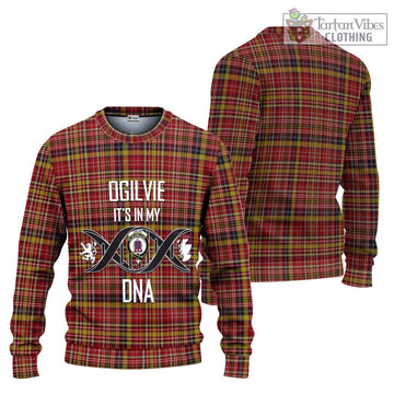 Ogilvie (Ogilvy) of Strathallan Tartan Ugly Sweater with Family Crest DNA In Me Style