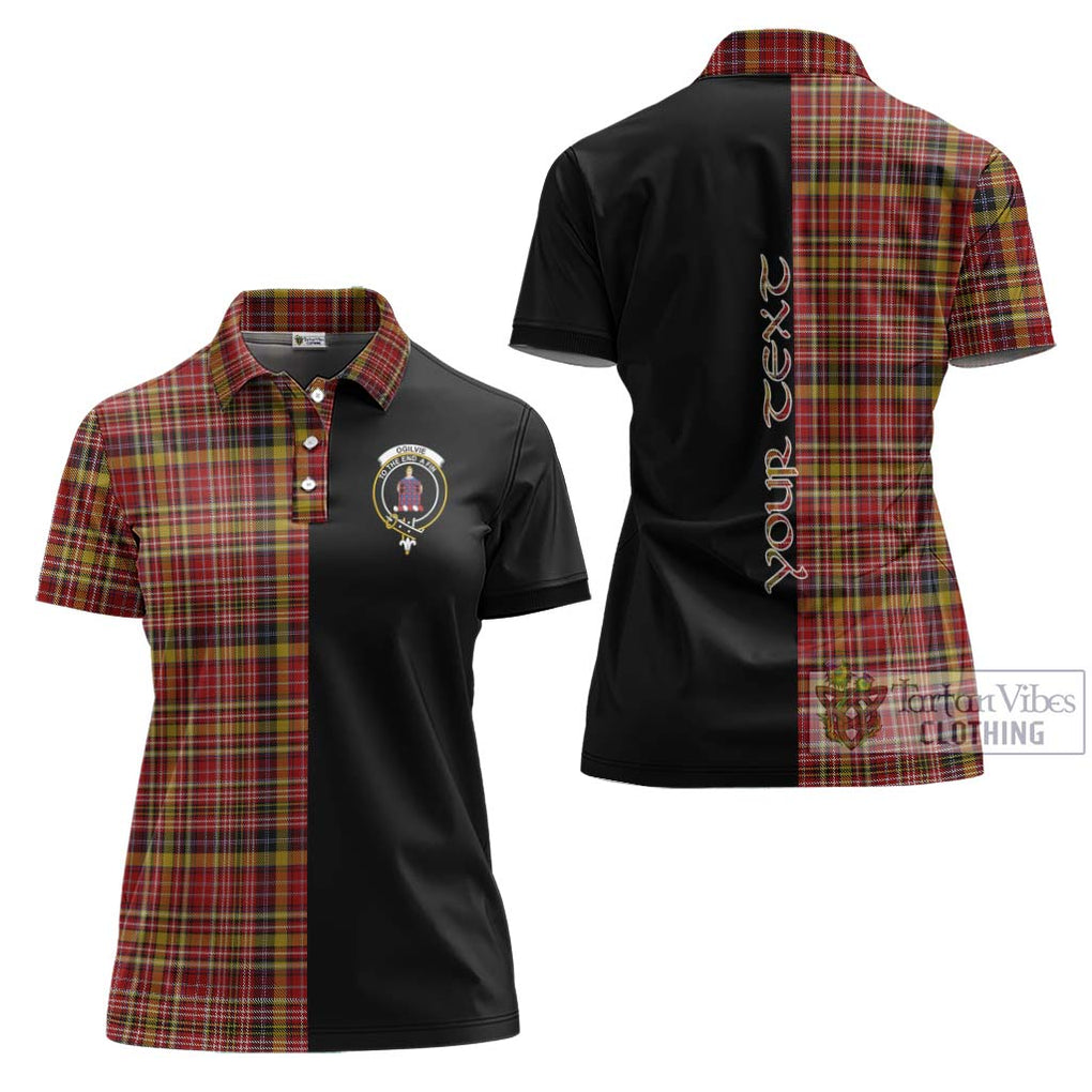 Ogilvie (Ogilvy) of Strathallan Tartan Women's Polo Shirt with Family Crest and Half Of Me Style Women - Tartanvibesclothing Shop