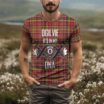 Ogilvie (Ogilvy) of Strathallan Tartan T-Shirt with Family Crest DNA In Me Style