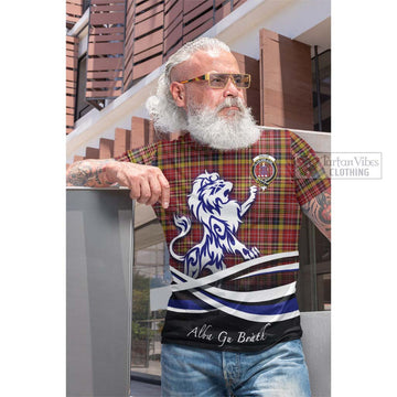 Ogilvie (Ogilvy) of Strathallan Tartan Cotton T-shirt with Alba Gu Brath Regal Lion Emblem