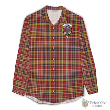 Ogilvie (Ogilvy) of Strathallan Tartan Women's Casual Shirt with Family Crest